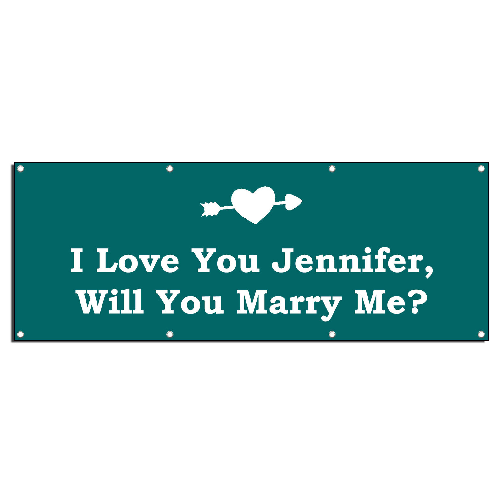 I LOVE YOU WILL YOU MARRY ME? CUSTOM 2 ft x 4 ft Banner Sign w/4 Grommets