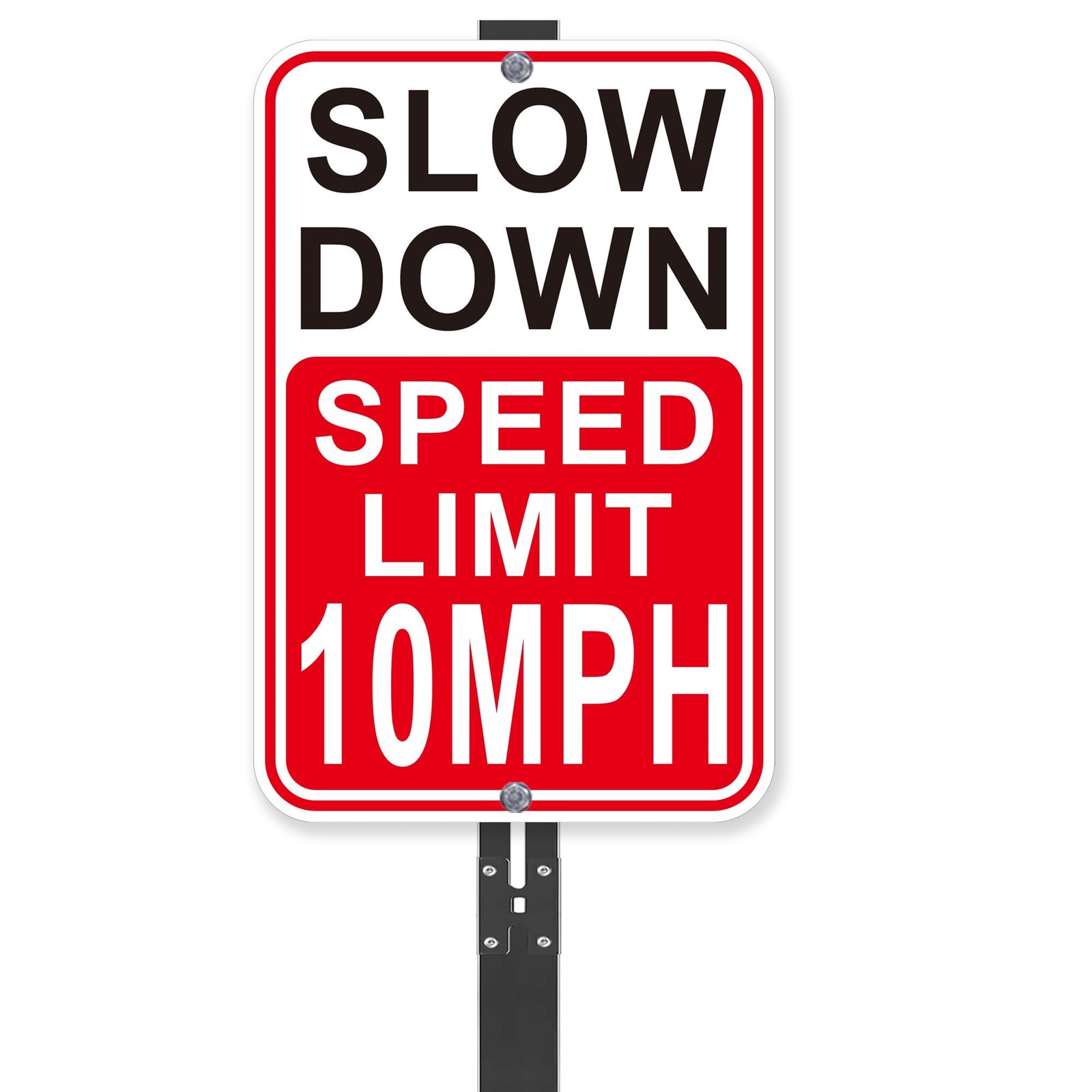 2 Pack Slow Down Speed Limit 10MPH Sign 18×12 Inches Reflective Aluminum