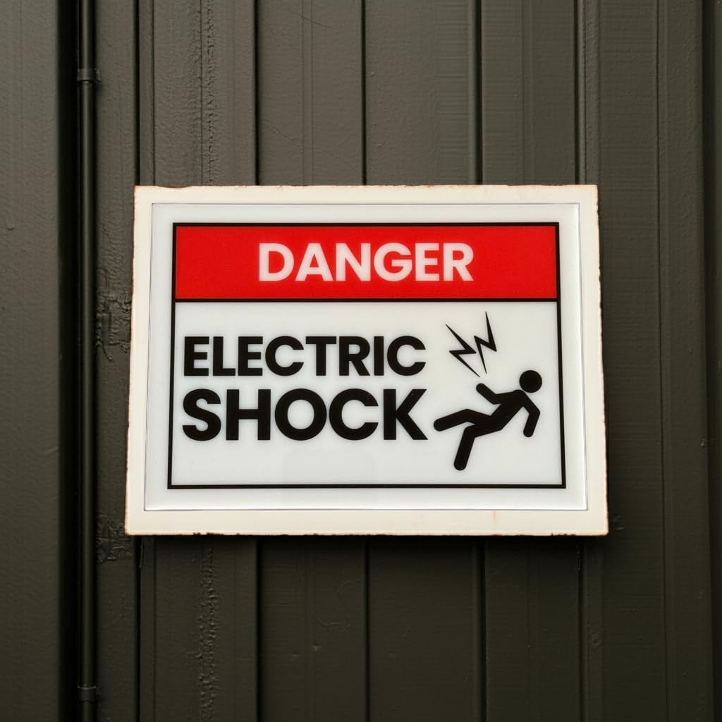 Danger, Shock Acrylic Signs, Size 5×7, Choose from 10 Warning and Policies, E…