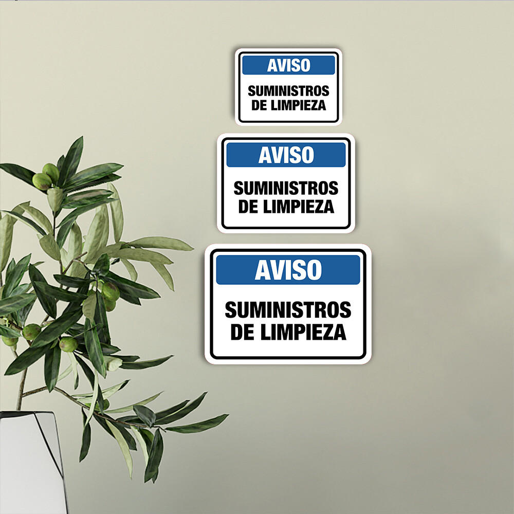 Classic Framed Plus Aviso Suministros De Limpieza Door or Wall Sign
