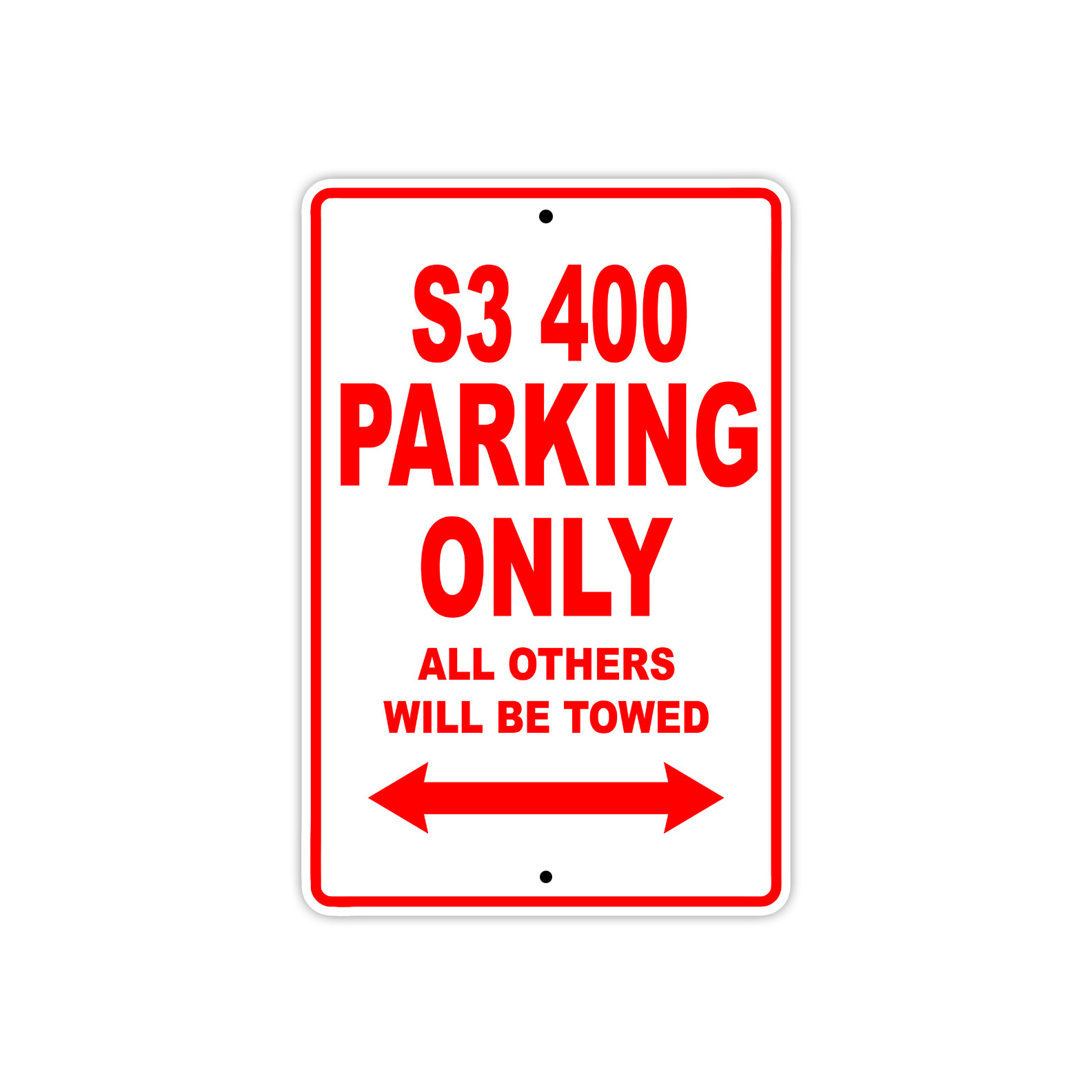 S3 400 Parking Only Towed Motorcycle Bike Notice Art Novelty Aluminum Metal Sign