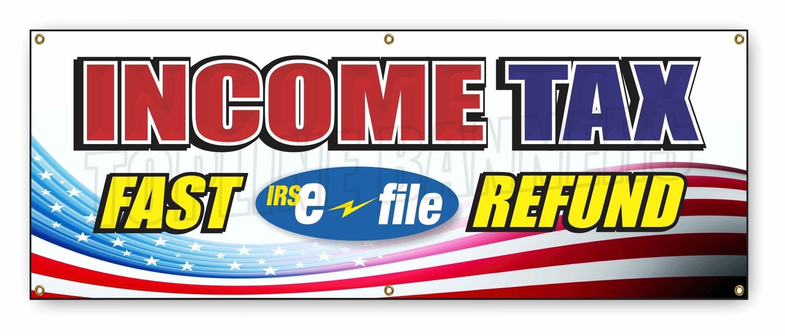 1.5 x 4 ft INCOME TAX BANNER SIGN file income tax return accountant