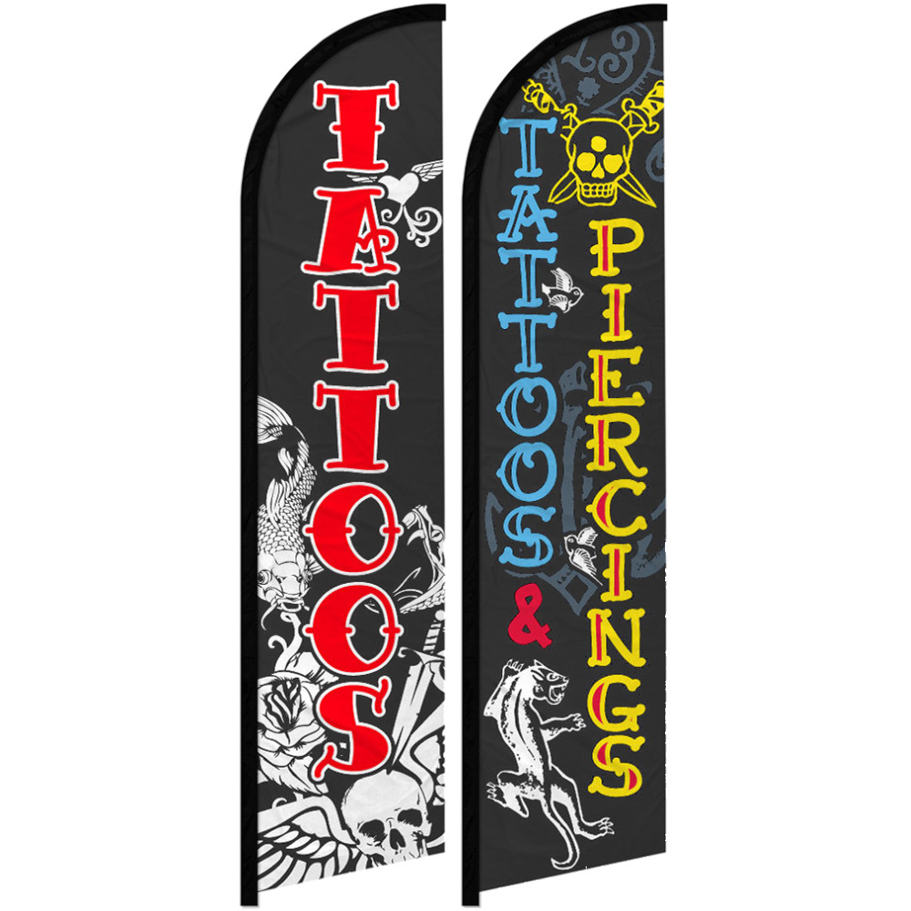 Tattoos Windless Advertising Swooper Flag Tattoo Shop Piercings