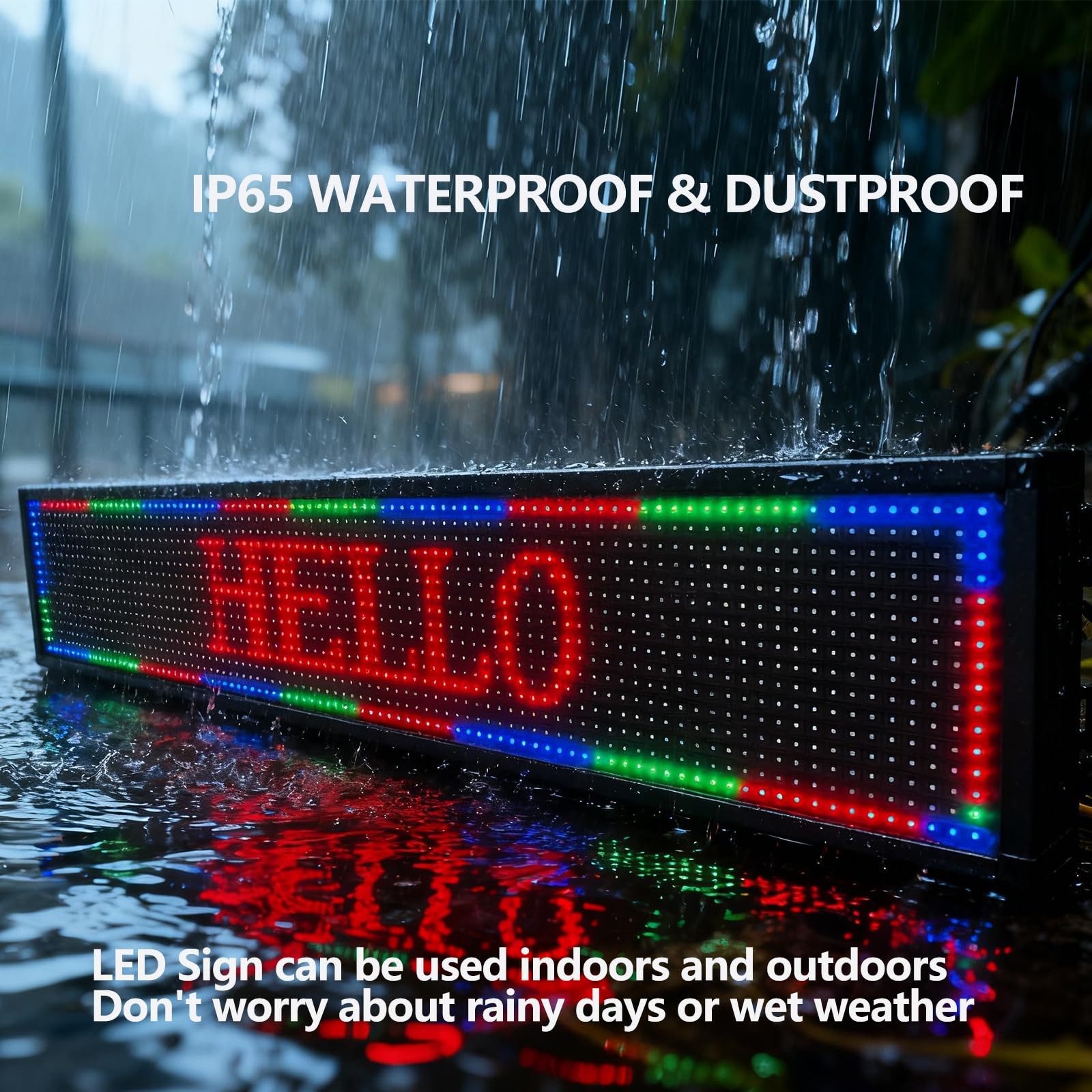 P10 Programmable LED Sign Outdoor, RGB Full Color Scrolling LED Sign with 400…