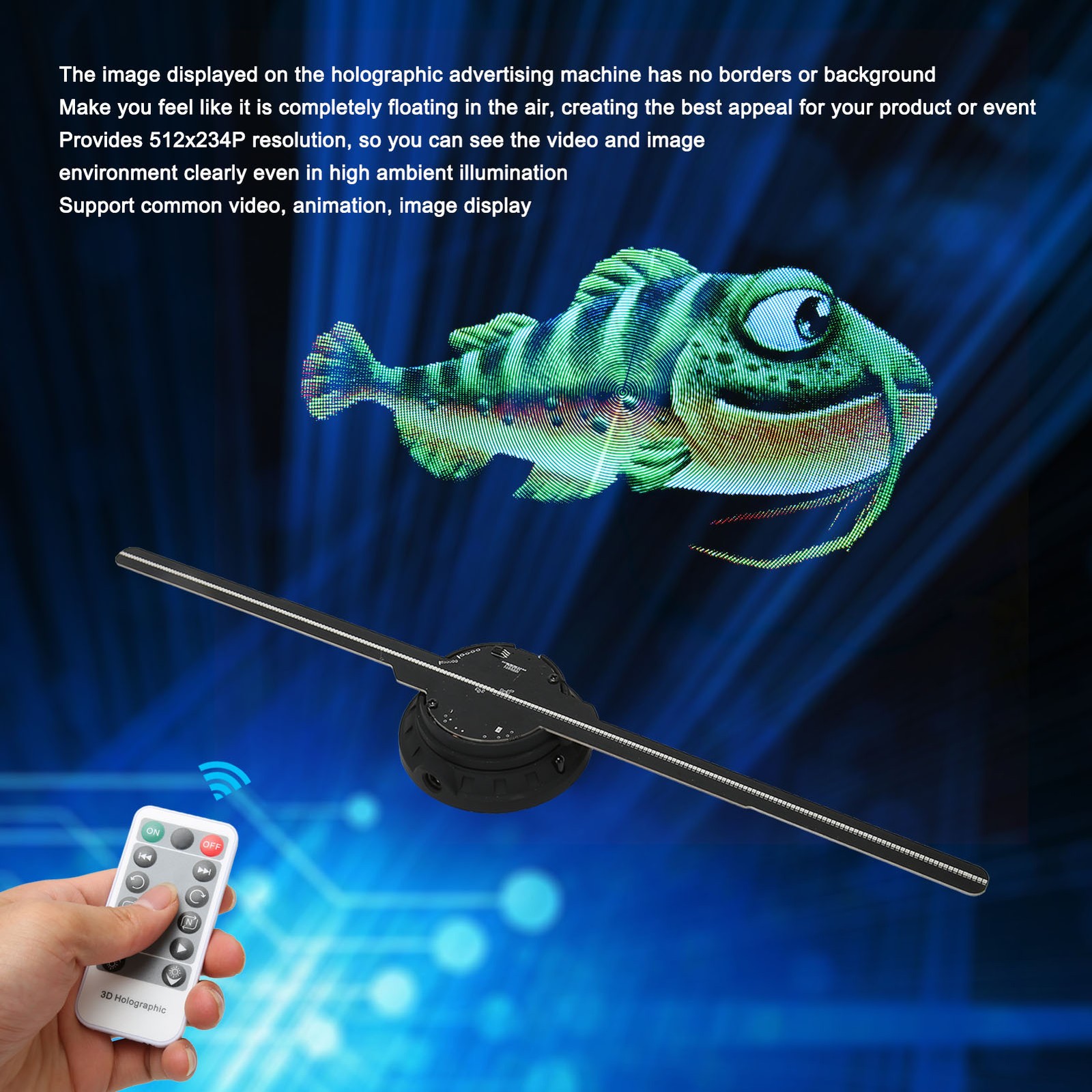 3D Hologram Fan 512x234P Resolution 234 LED Beads 16.5in Hologram Advertisi OGZF
