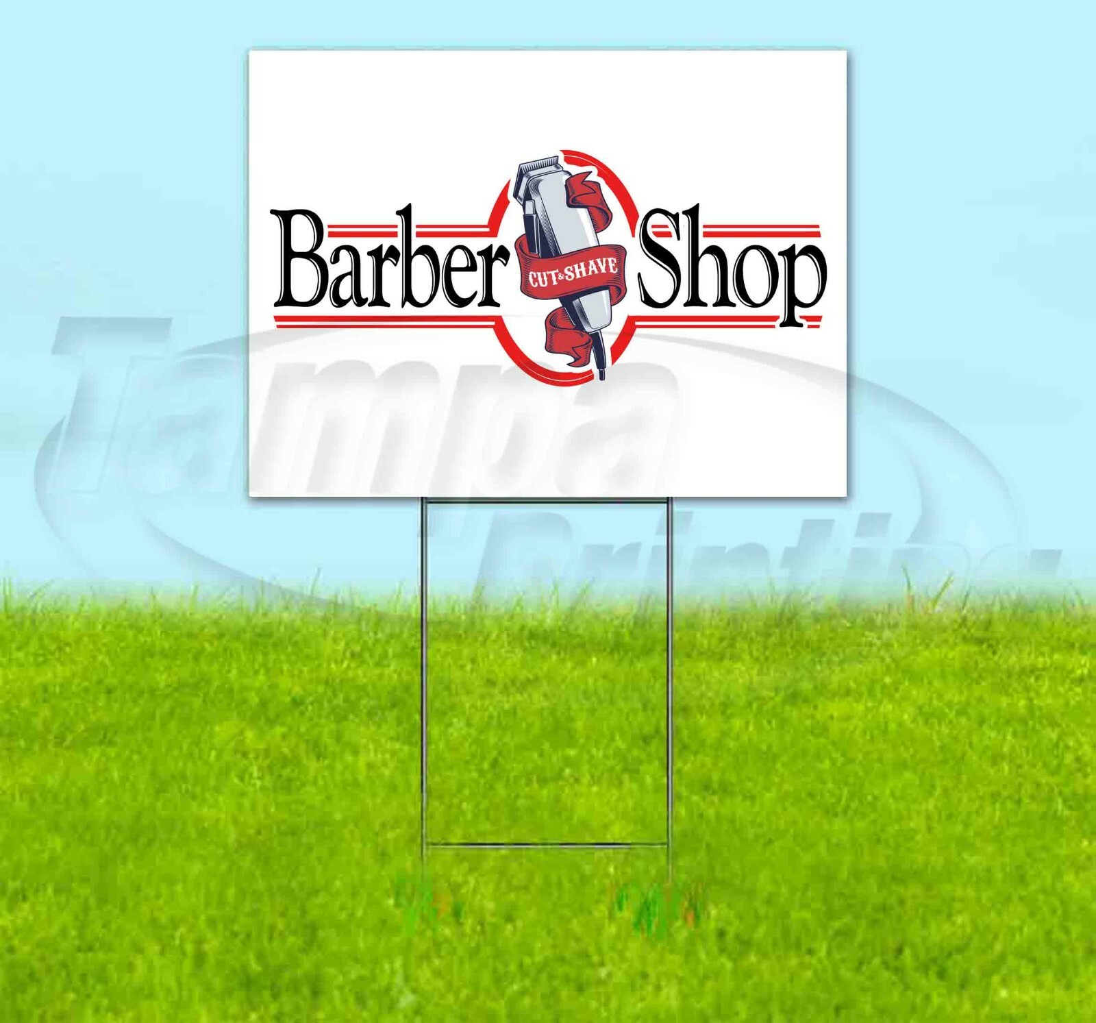 BARBER SHOP 18×24 Yard Sign WITH STAKE Corrugated Bandit USA BUSINESS SALON