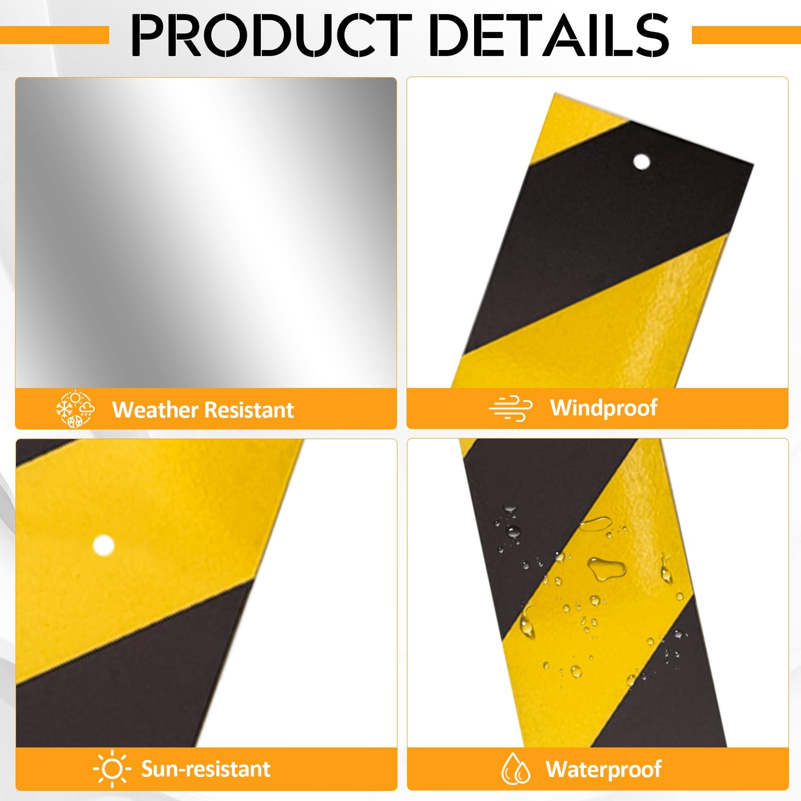 Reflective Sign Post Panels Aluminum Road Markers Visibility 30×3 Inch 6 PCS
