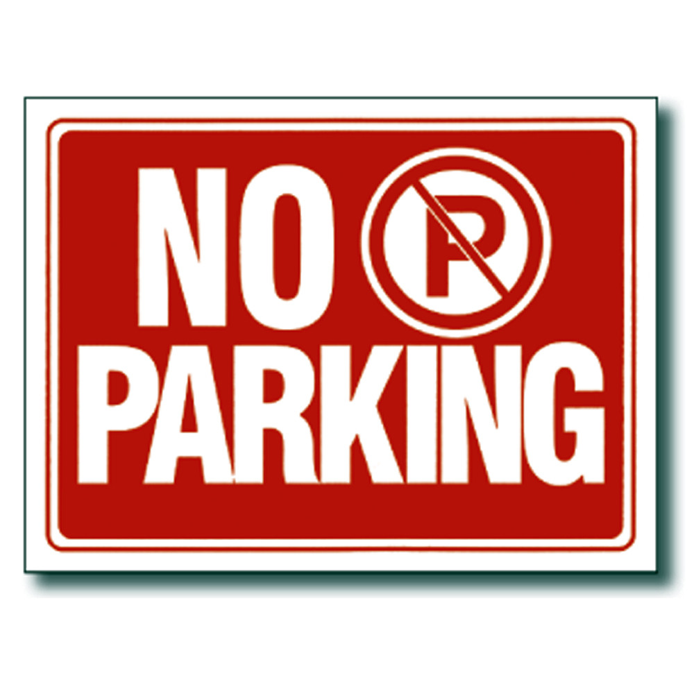 2 Pcs 9 x 12 Inch Red & White Flexible Plastic ” No Parking ” Sign
