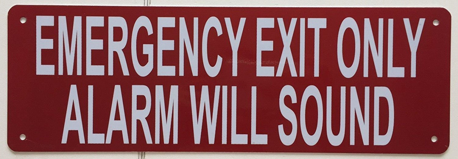 EMERGENCY EXIT ONLY ALARM WILL SOUND SIGN (Aluminium Reflective Signs-REF24-1027