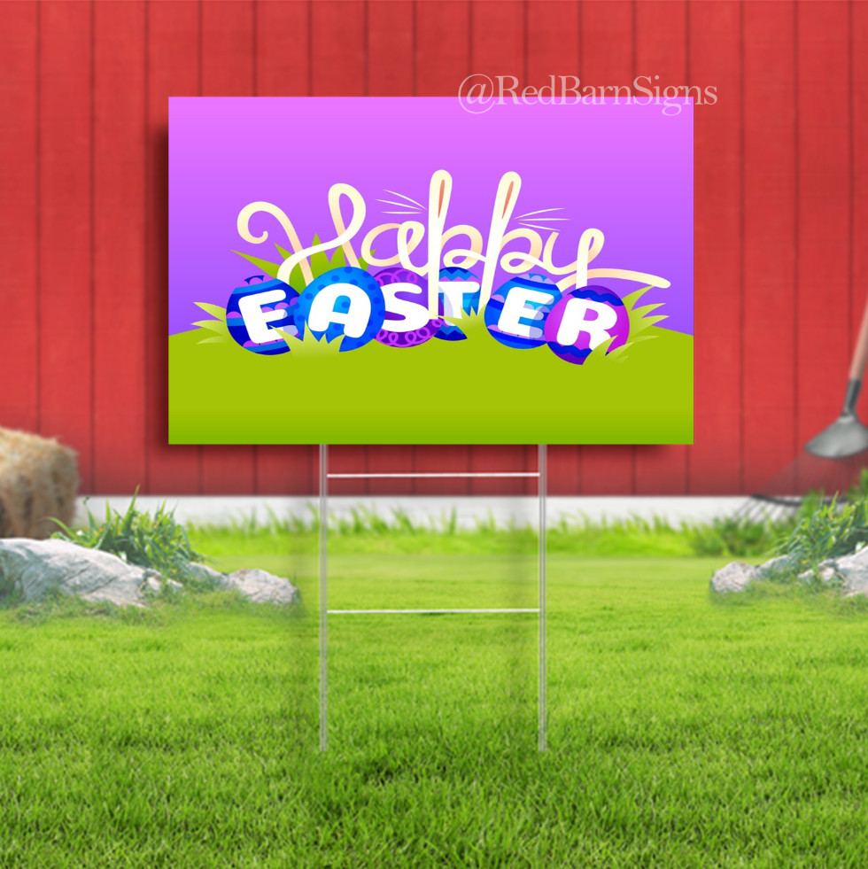 He Is Risen Easter Sunday Indoor Holy Week Palm Sunday Yard sign with H-Stakes