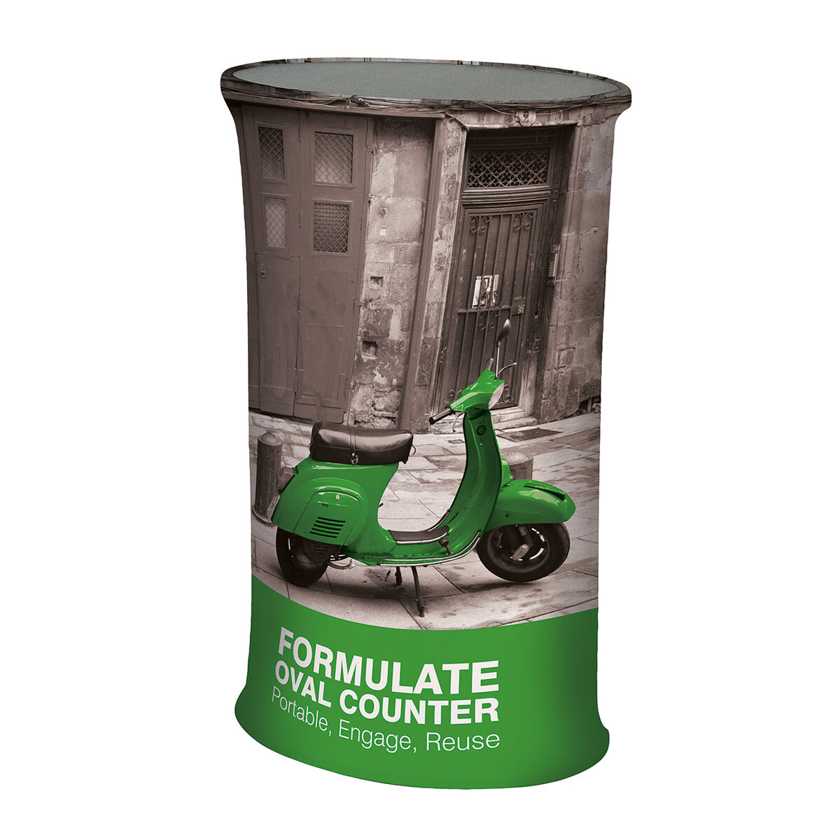 Fabric Pop Up Display Booth Oval, Tradeshow Exhibition Promotional Counter Stand