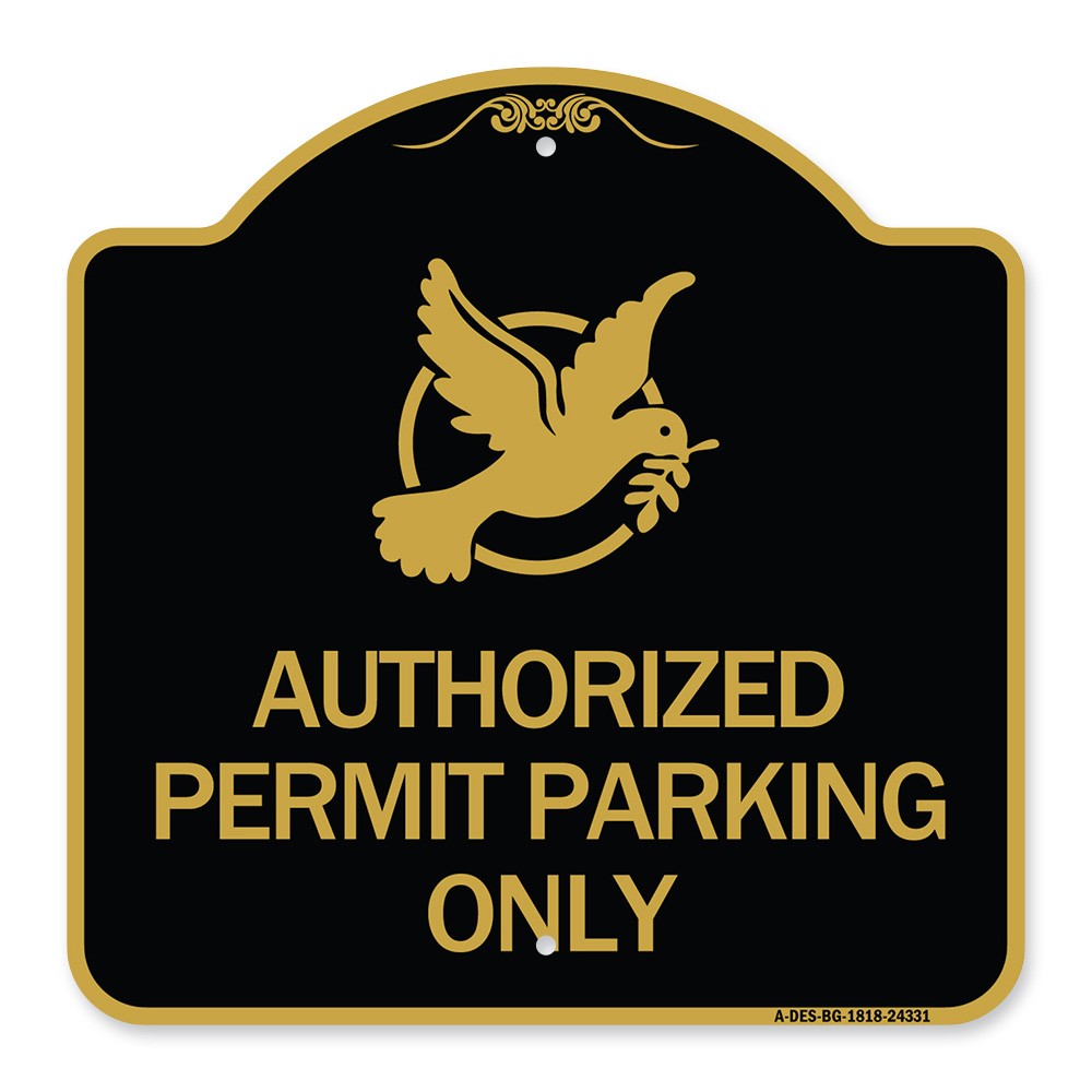Designer Series – Authorized Church Parking Only (With Graphic) Metal Sign