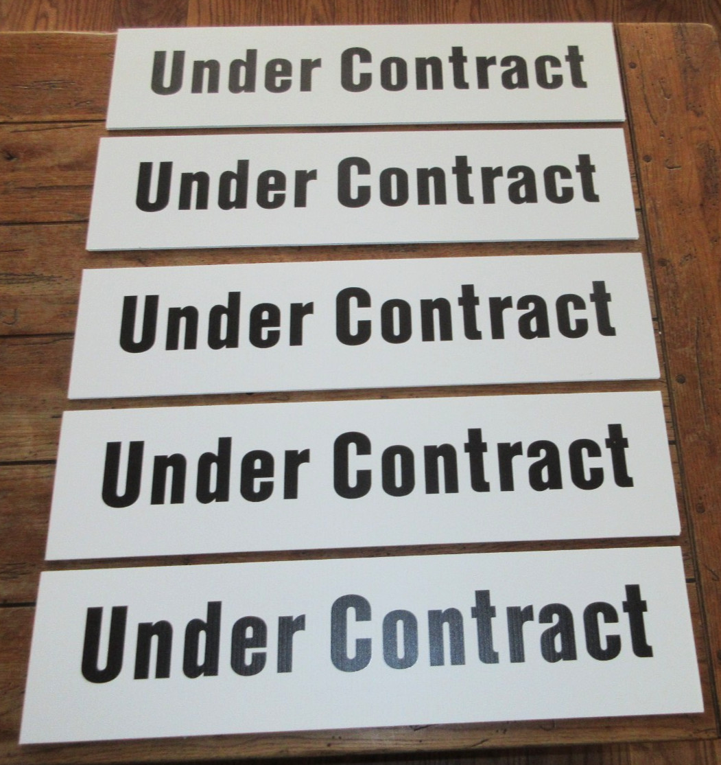 5 Corrugated Plastic Double Sided Sign Realtor Real Estate 24×6 UNDER CONTRACT