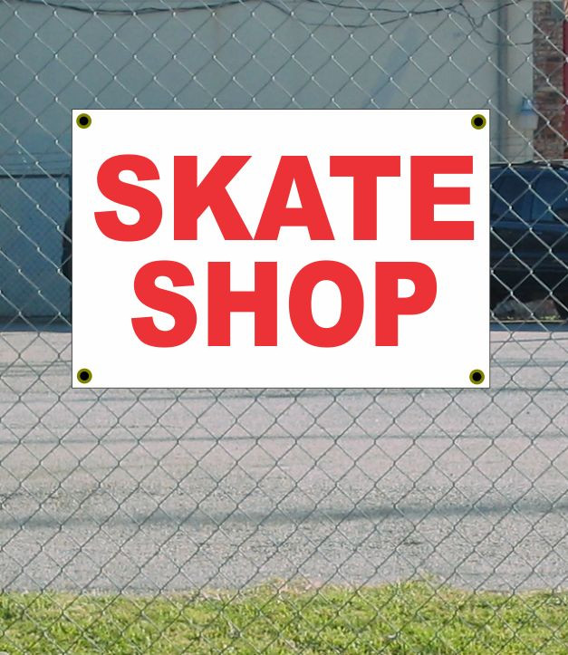 2×3 SKATE SHOP Red & White Banner Sign NEW Discount Size & Price FREE SHIP