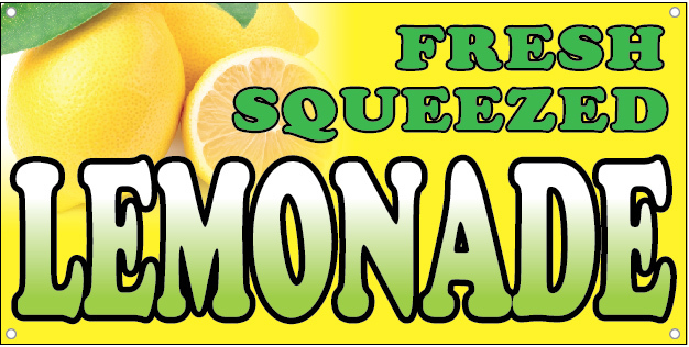 20×48 Inch FRESH SQUEEZED LEMONADE Vinyl Banner Sign – yb