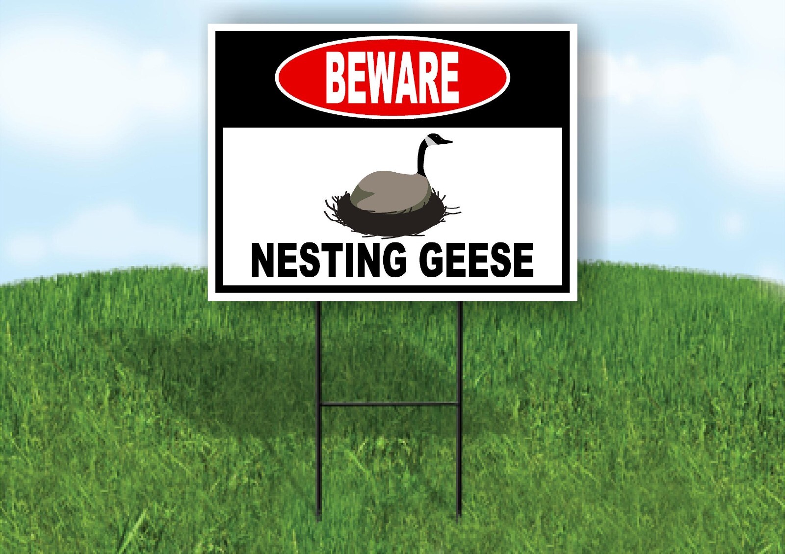 Beware Nesting Geese Yard Sign Road with Stand LAWN SIGN