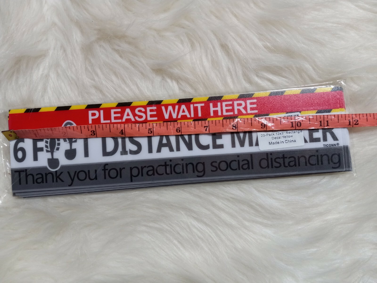 Six Feet Social Distance Marker Rectangle Floor Decal Set Of 20