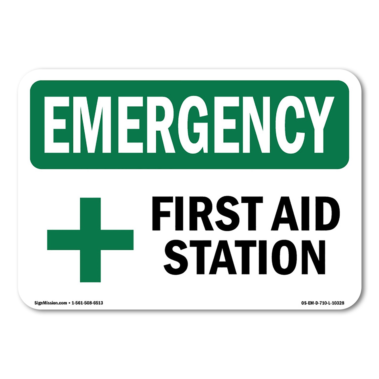 First Aid Station OSHA Emergency Sign Metal Plastic Decal