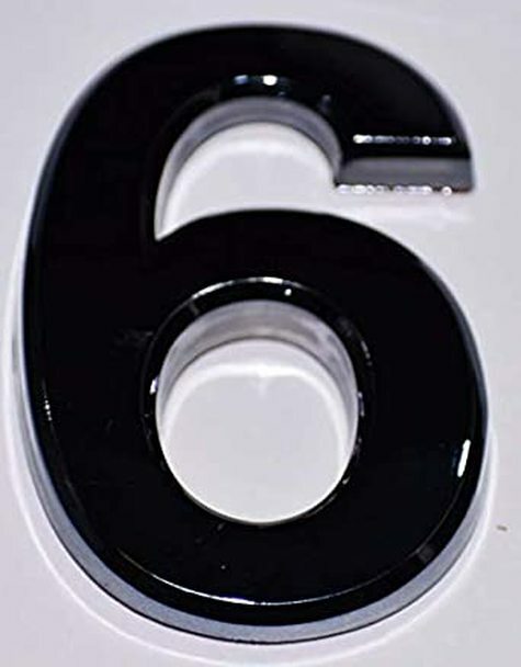 Apartment Number Sign/Mailbox Number Sign, Number 6 (Black,3D, …-REF24-1027