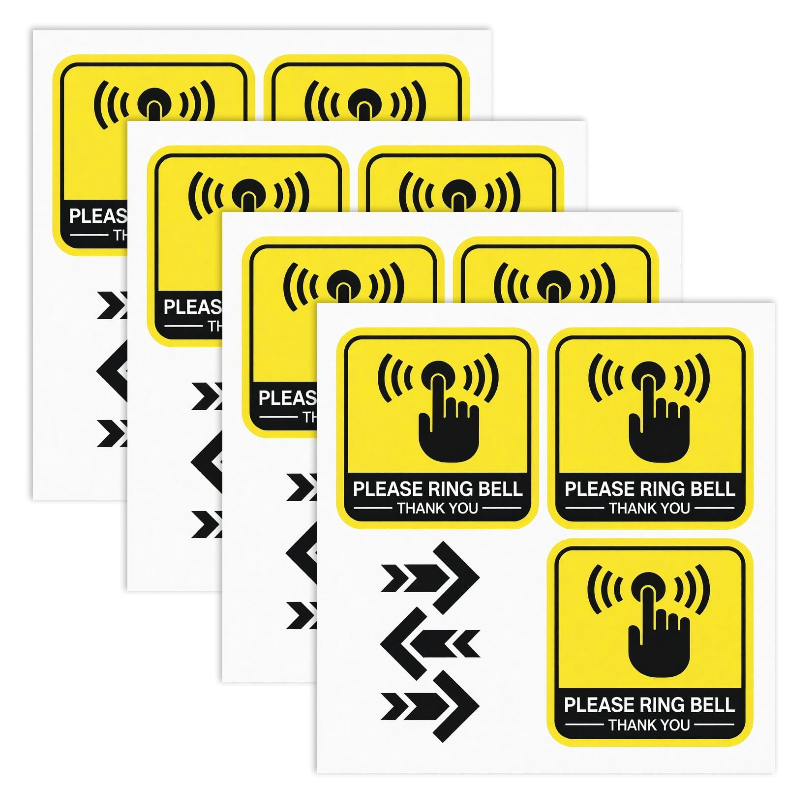 4PCS Please Ring Doorbell Sign Sticker, 2inch Self-Adhesive Waterproof Ring B…