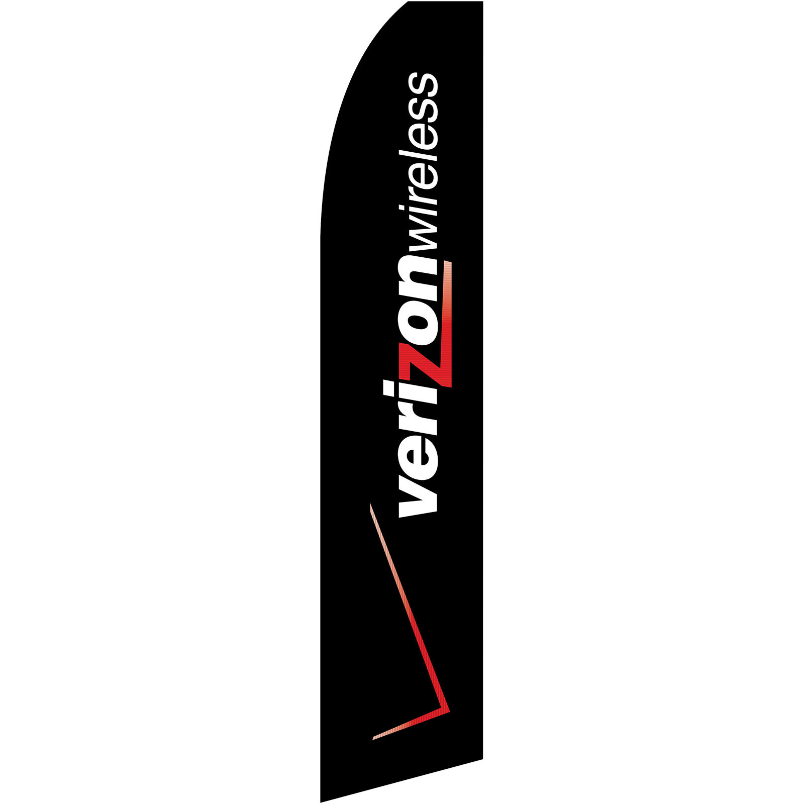 Verizon Black And White 2 1/2 ft X 11 1/2 ft Swooper Flag
