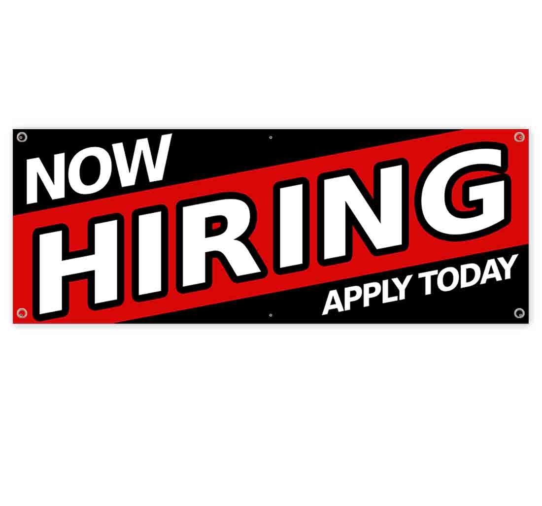 NOW HIRING APPLY TODAY CLEARANCE BANNER Advertising Vinyl Flag Sign INV