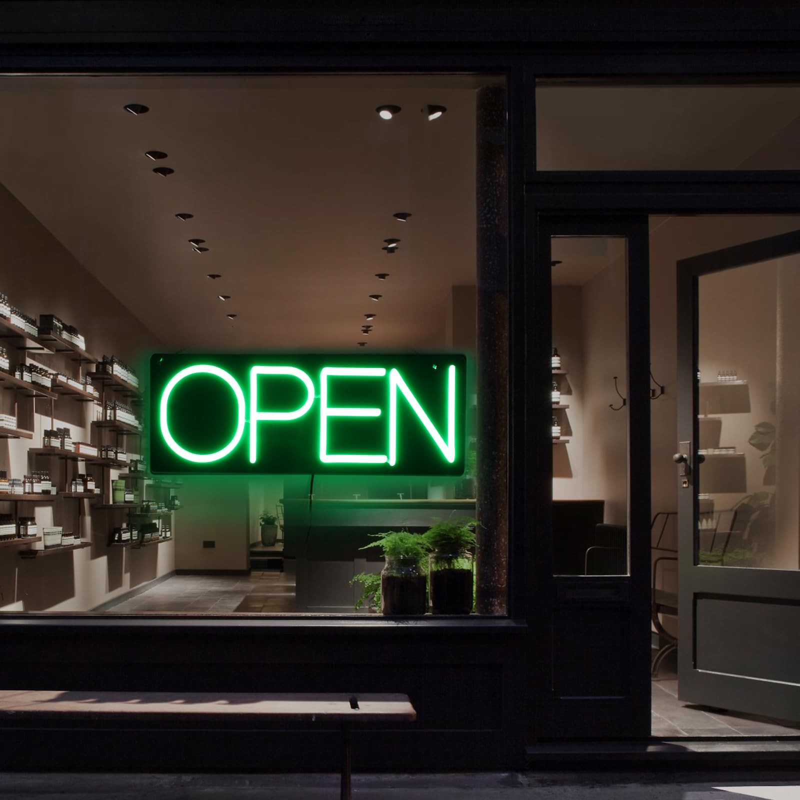 Open Signs for Business 12V/2A Ultra Bright LED Neon Open Sign 16 Inch Lighte…