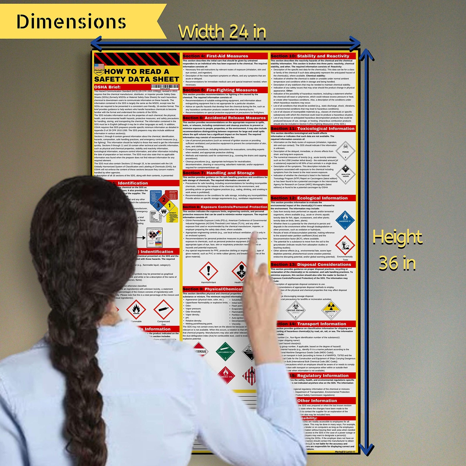 How to Read A Safety Data Sheet SDS/MSDS Poster | English Spanish 2025 | 36 …