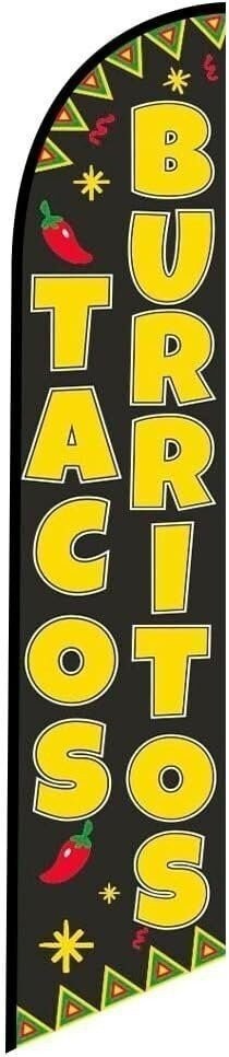 Tacos Burritos feather banner Swooper Flag, Replacement Flag Only (without…