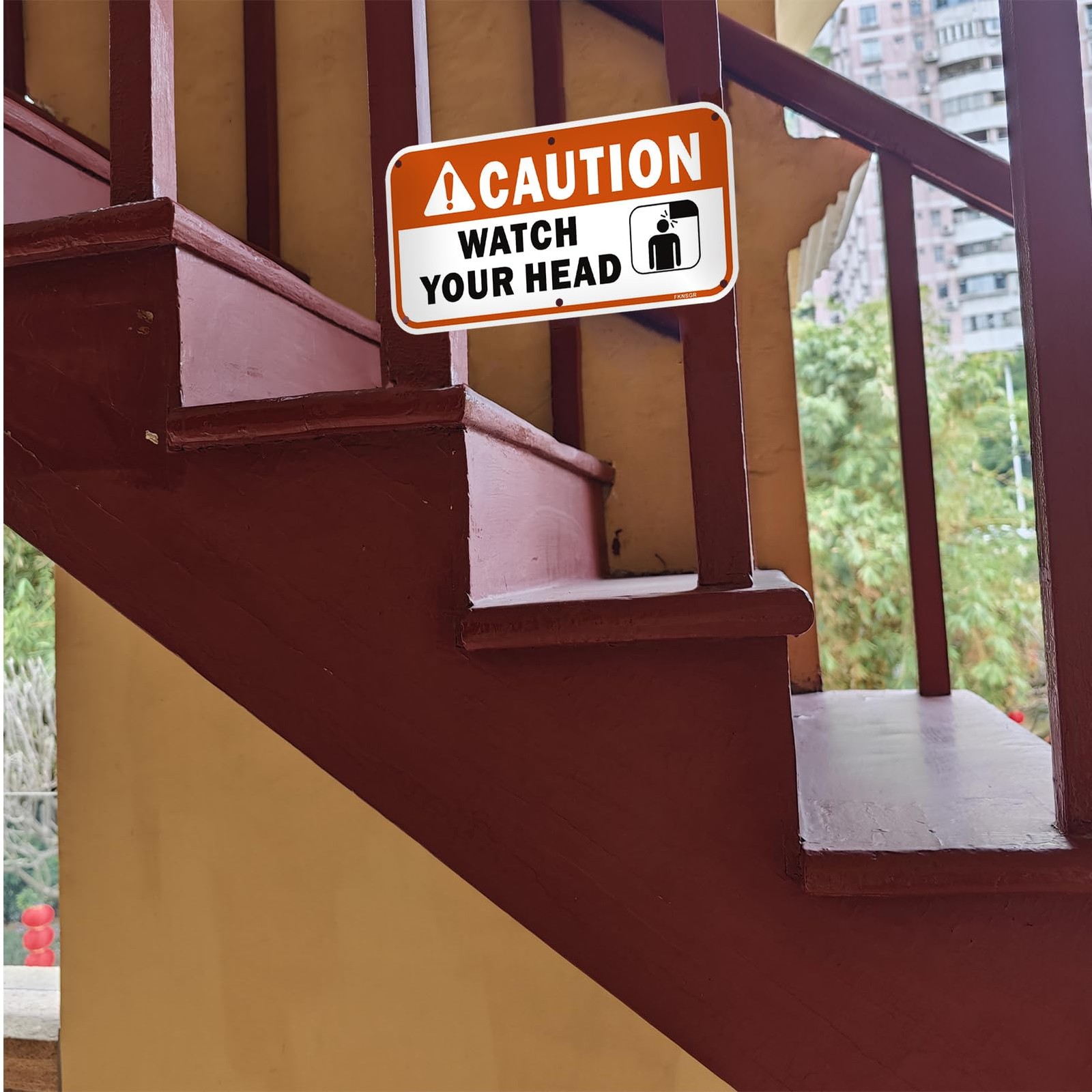 Caution Watch Your Head Sign 12×6 Inch Rust Free Aluminum UV Protected 2 PCS