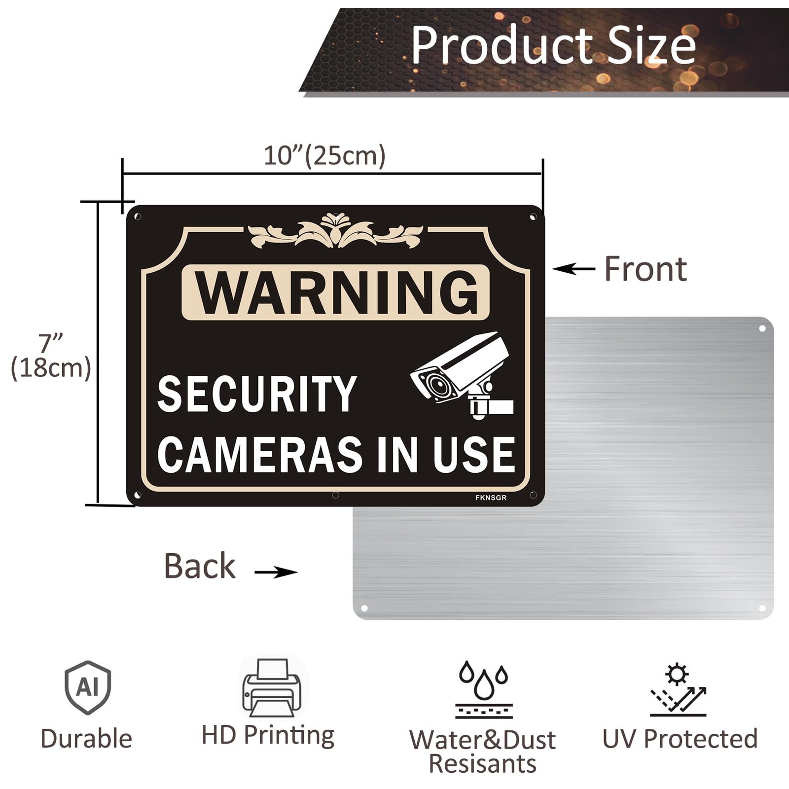 4 Pack Security Cameras In Use Sign 10×7 Inch Rust Free Aluminum UV Protect