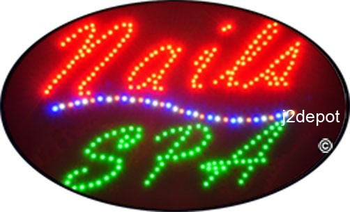 US Seller Animated Nails Spa Led Sign neon lighted. Video inside. 21″x13-1/2″