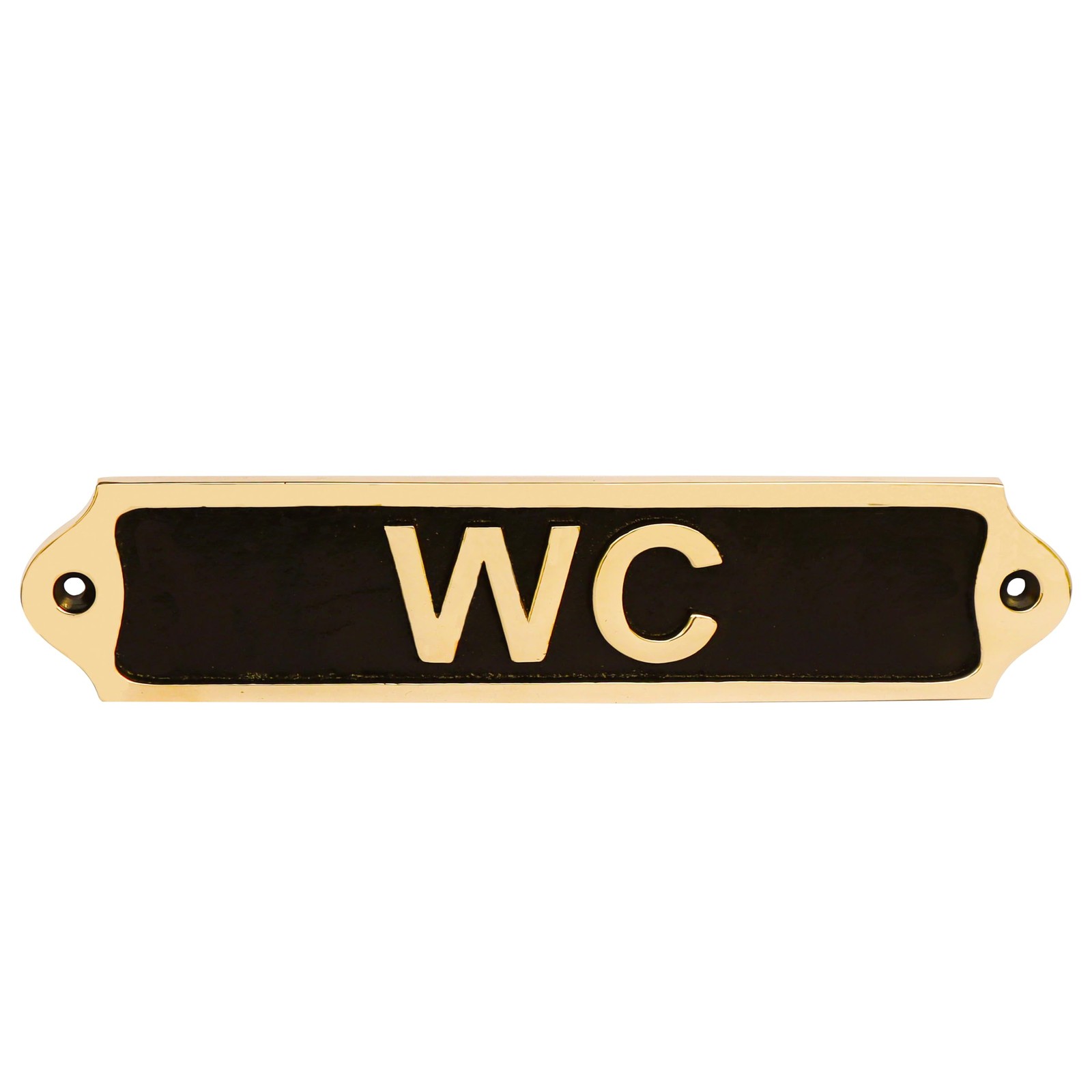 WC Traditional Brass Metal Door Sign for Washroom Toilet Restroom Easy