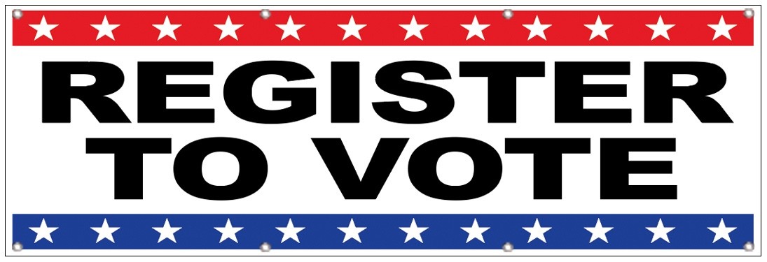 2×6 Ft REGISTER TO VOTE Banner Polyester Fabric Sign With Grommets wb