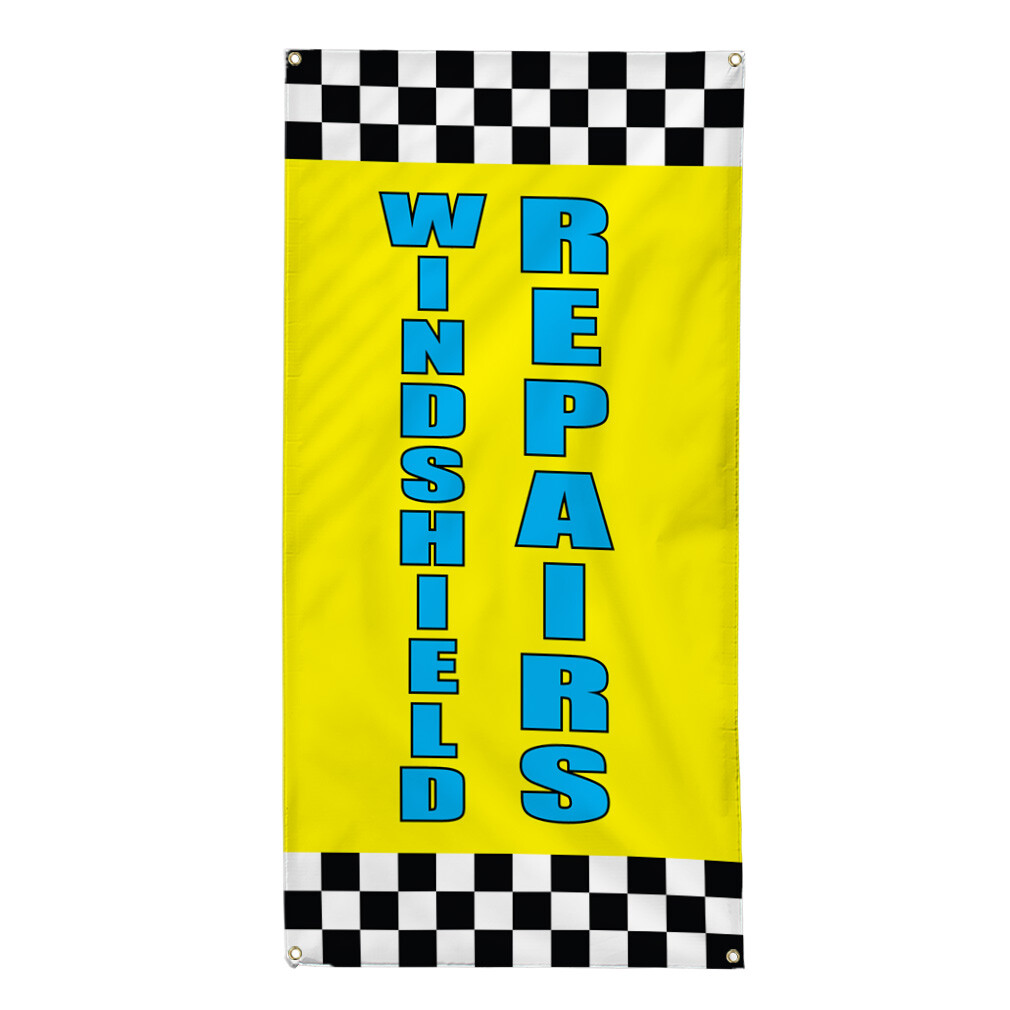 Vertical Vinyl Banner Multiple Sizes Windshield Repairs Car Body Shop Repair S