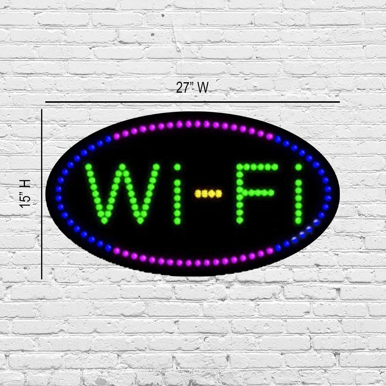 LED Wi-Fi Sign for Retail Displays | Light Up Sign | 15″H x 27″W x 2″D