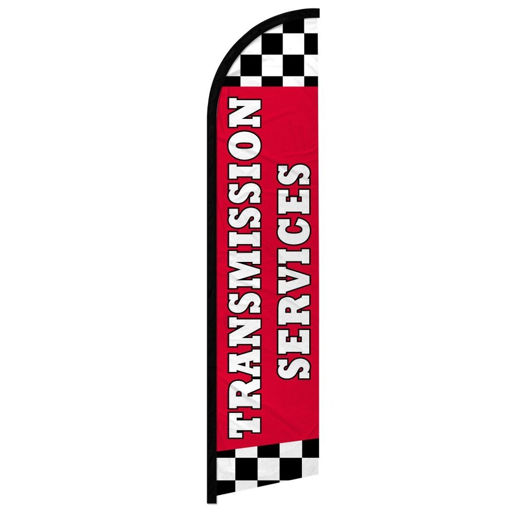 Transmission Services Windless Advertising Banner Flag for Auto Repair Shops