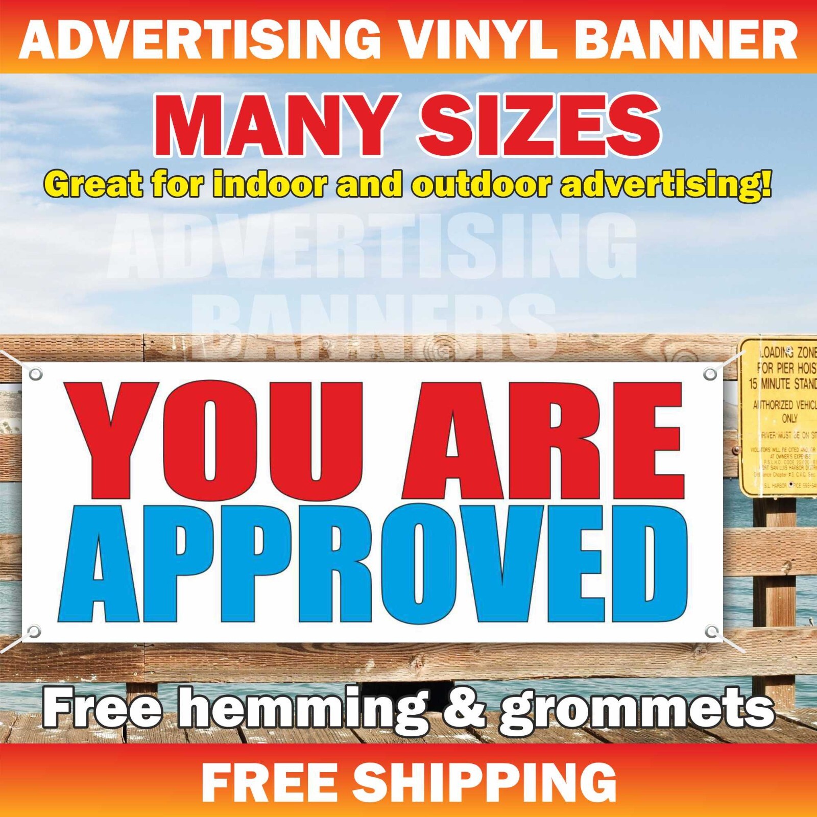 YOU ARE APPROVED Advertising Banner Vinyl Sign Credit Cash Finance Job Pawn Shop