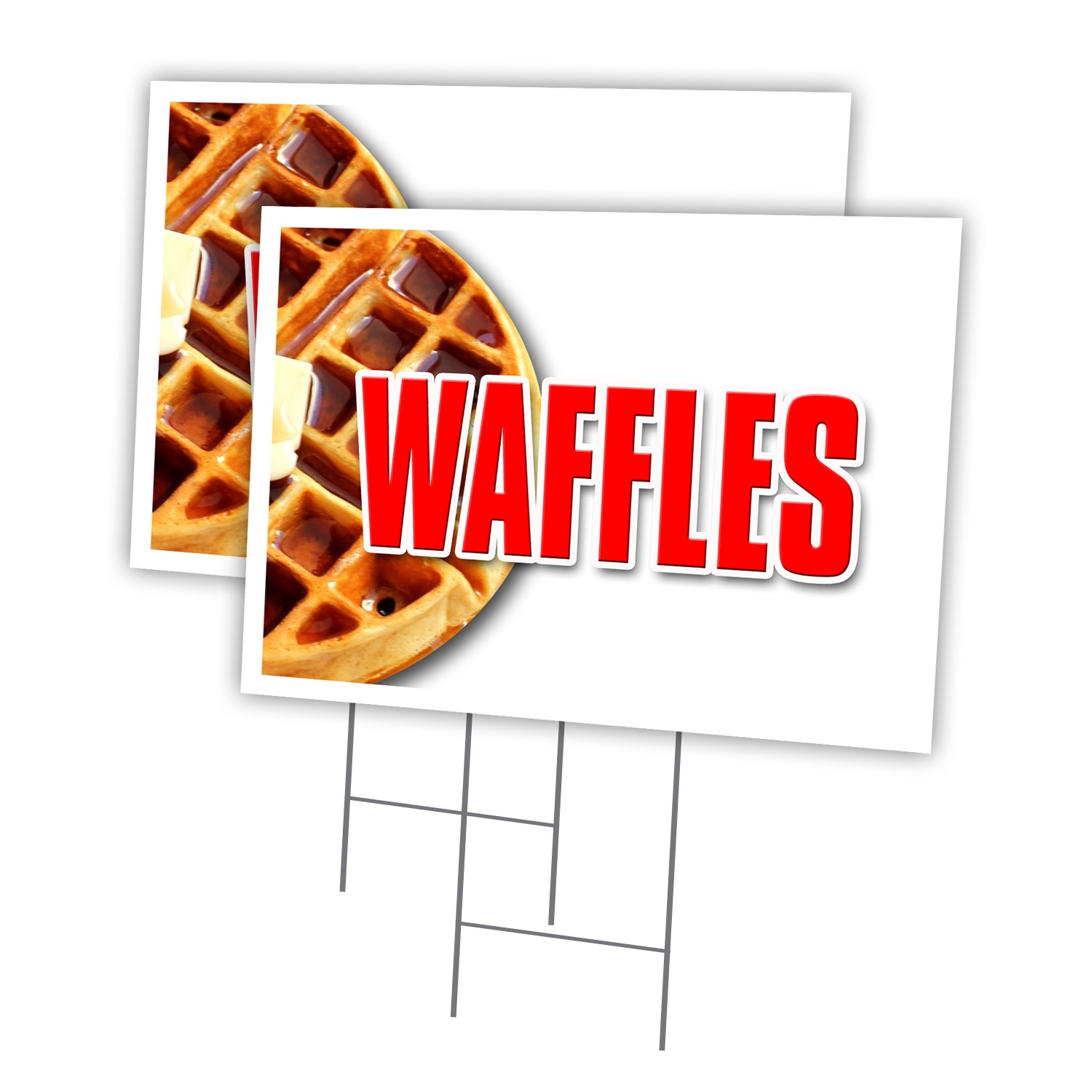 Waffles Multi-Pack of Yard Signs & Stake outdoor plastic coroplast window