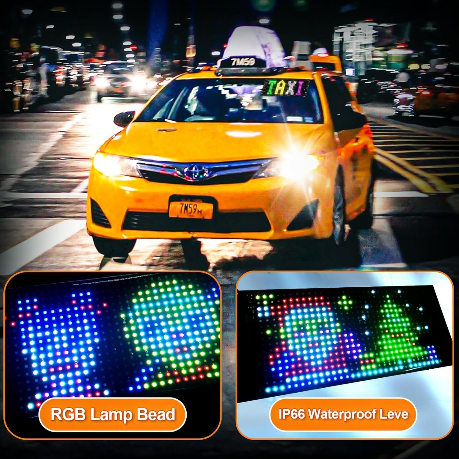Innovative Bluetooth 6.7”x2.7” LED Display for Cars – Custom Animations & Text