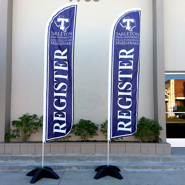 15ft Double Sided Custom Swooper Advertising Flag Feather Banner + Pole & Spike