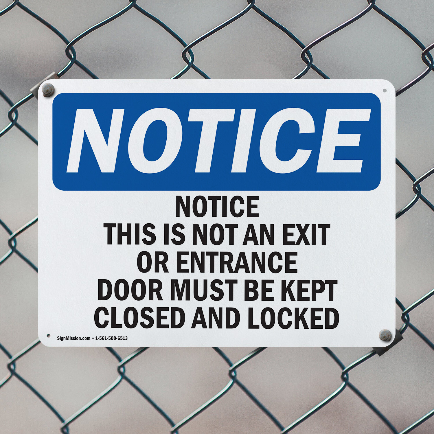 (2 Pack) This Is Not An Exit Or Entrance Door OSHA Notice Sign Decal Metal