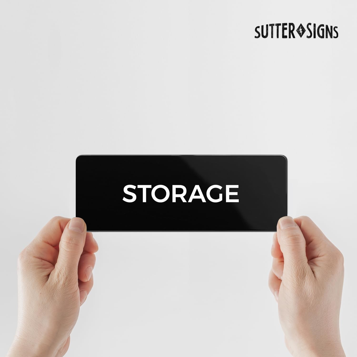 Storage Sign, Durable ABS Plastic with Full Adhesive Backing, Sign for Door o…