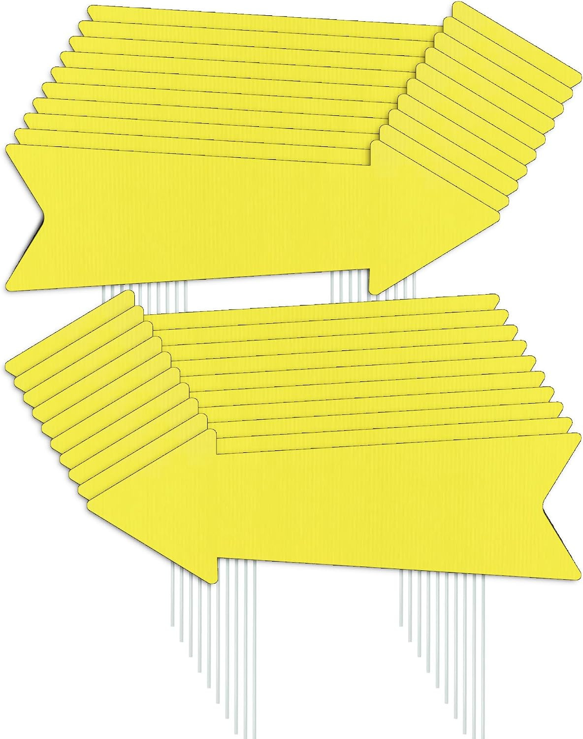 Yellow Arrow Signs with Stakes 16 x 5 Inches,This Way Directional Arrow Yard Sig