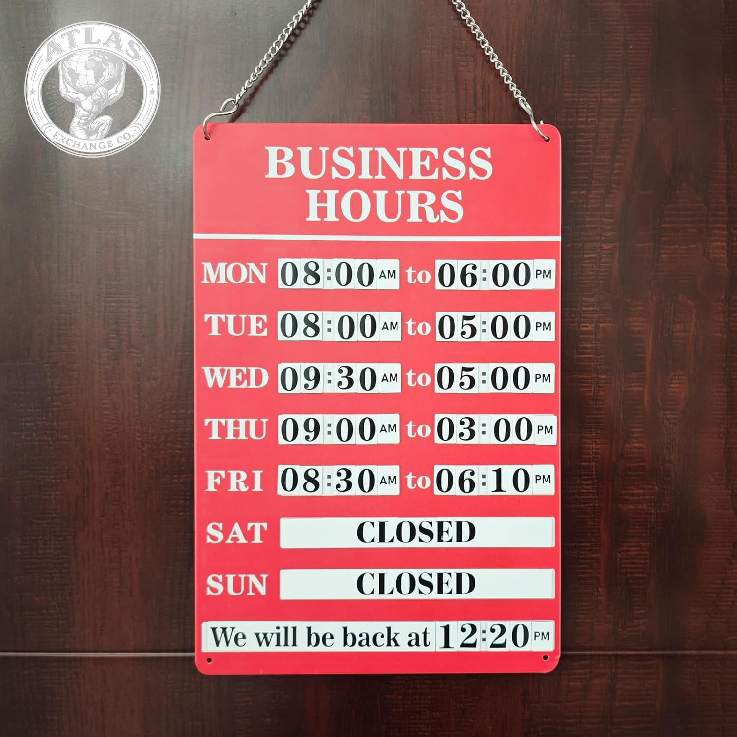 Magnetic Changeable Business Hours Sign, Metal Hours of Operation Signs for Busi