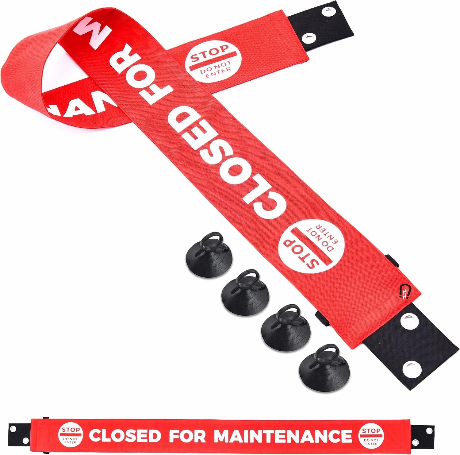 Durable Closed for Maintenance Signage – Suction Cup & Magnetic Mounts, 2 Pack