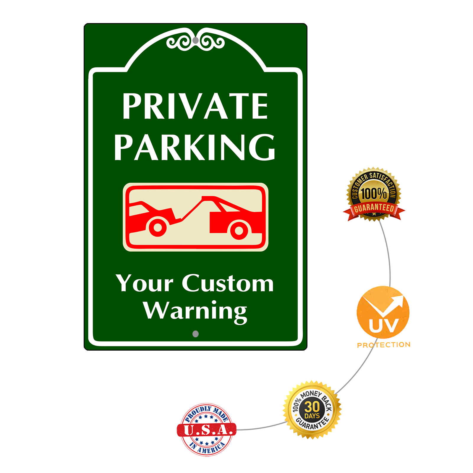 Custom Sign Private Parking Your Custom Warning Personalized Aluminum Metal Sign