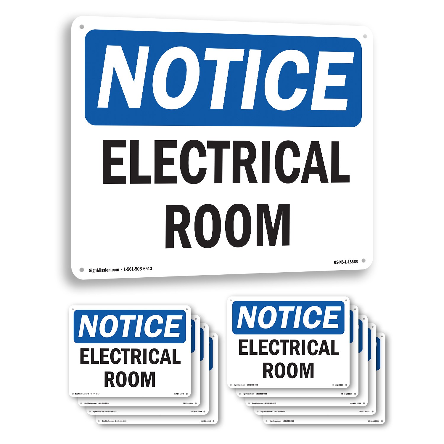 Electrical Room OSHA Notice Sign Metal, Plastic, Or Decal – 5 or 10 Pack