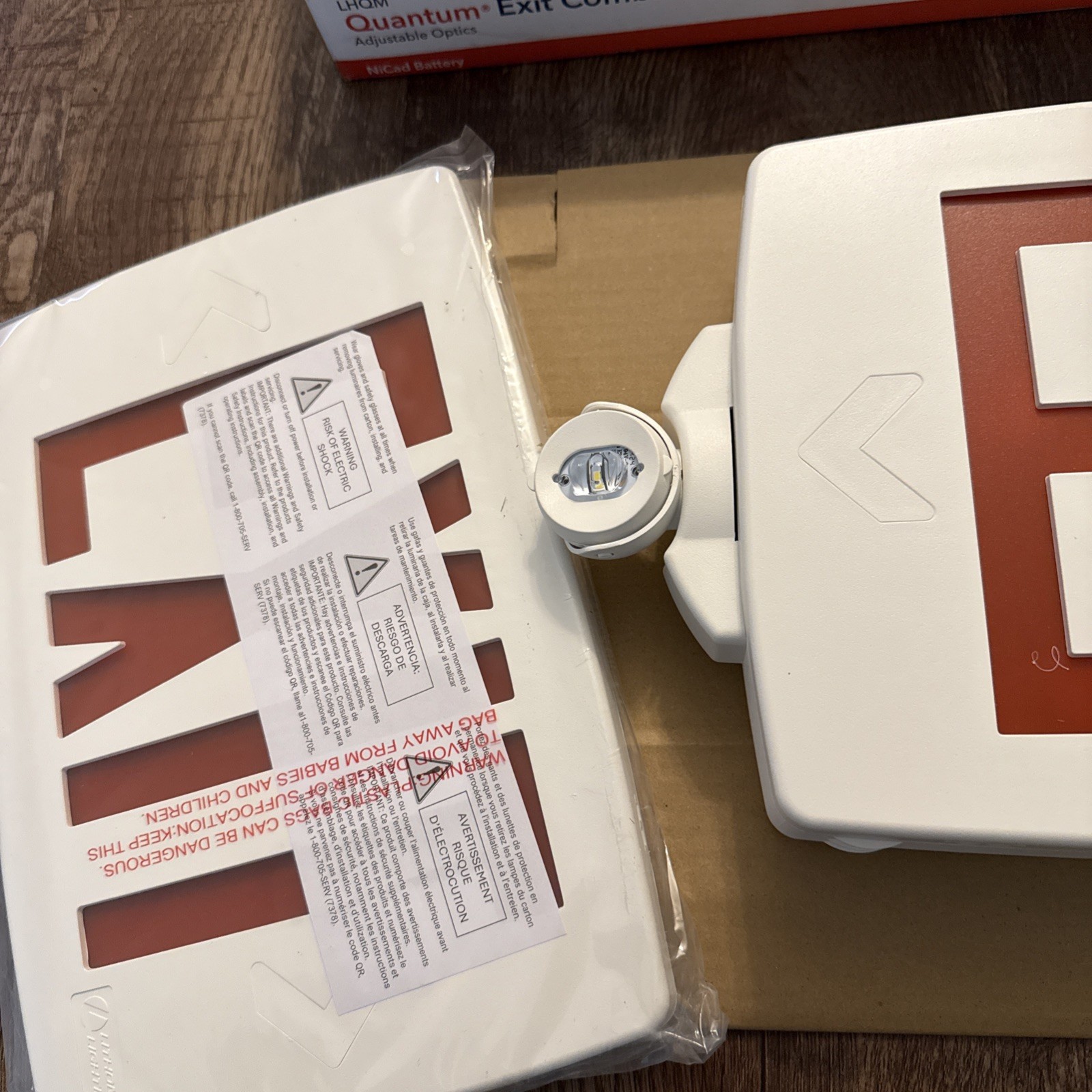 Contractor Select Integrated LED White and Red/Green Exit Emergency Combo