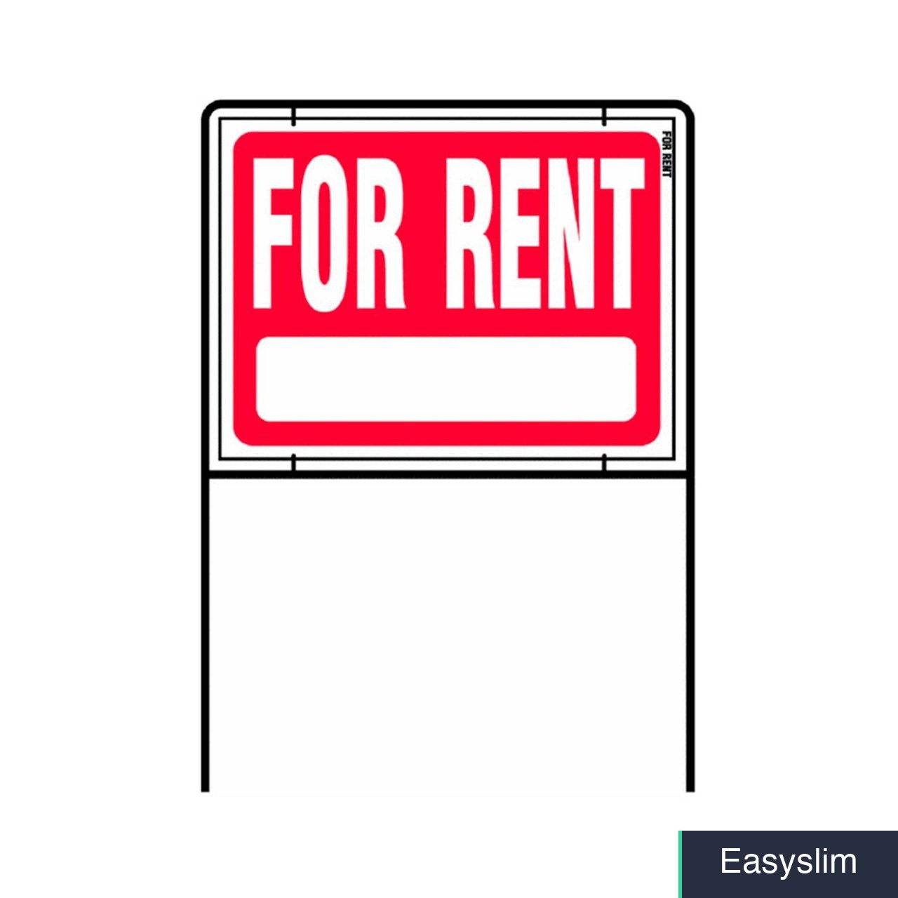 FOR RENT Sign 24×36 Double-Sided Red/White Heavy Duty Plastic Frame